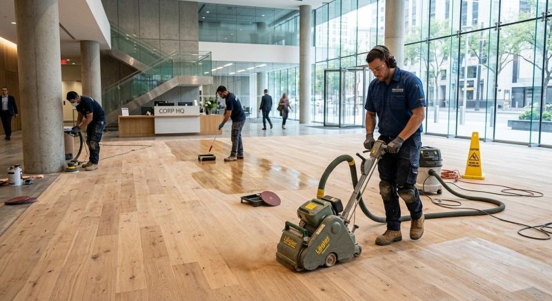 Our team working on Wood Floor Service projects in Castle Rock, CO